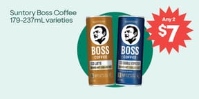 Suntory Boss Coffee 179 - 237mL Varieties Any 2 for $7