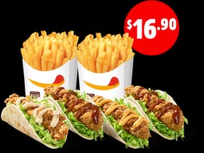 4 Chicken Tender Snack Wraps + 2 Large Chips