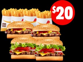 2 Whopper® Juniors, 2 Cheeseburgers & 4 Small Chips
